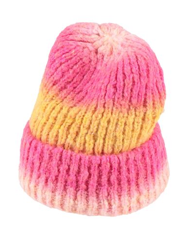 Shop Msgm Woman Hat Fuchsia Size Onesize Acrylic, Wool, Polyamide In Pink