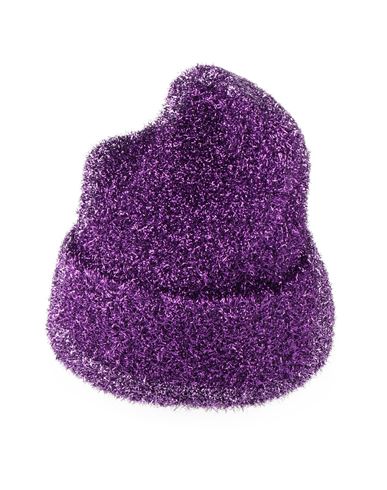 Shop Msgm Woman Hat Mauve Size Onesize Metallic Polyester, Polyamide In Purple
