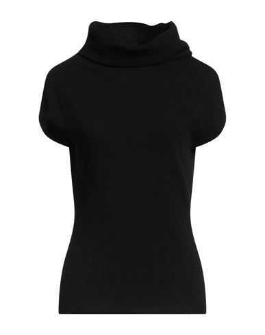 Alberta Ferretti Woman Turtleneck Black Size 6 Virgin Wool, Cashmere