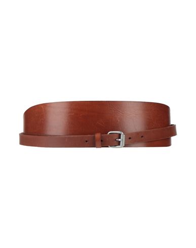 Shop Dondup Woman Belt Brown Size 34 Leather
