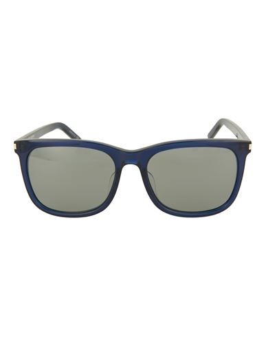 Shop Saint Laurent Square-frame Acetate Sunglasses Woman Sunglasses Blue Size 58 Acetate
