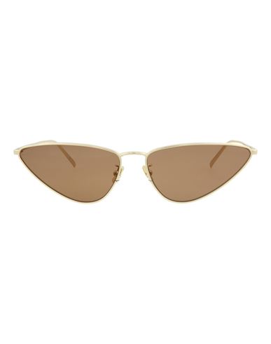 Shop Saint Laurent Cat Eye-frame Metal Sunglasses Woman Sunglasses Gold Size 63 Metal