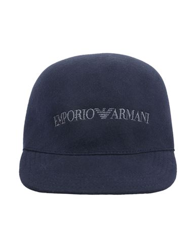 Shop Emporio Armani Wool Hat Man Hat Blue Size 7 ⅜ Wool