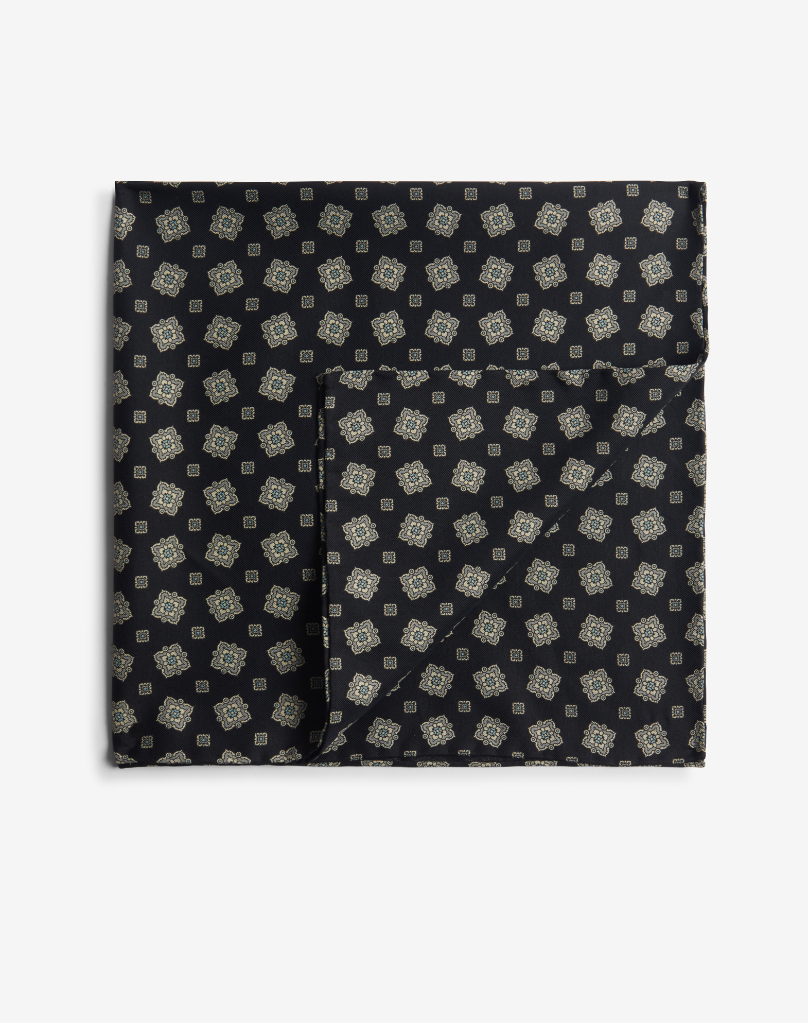 DUNHILL SILK SCATTERED MEDALLION NECKERCHIEF 