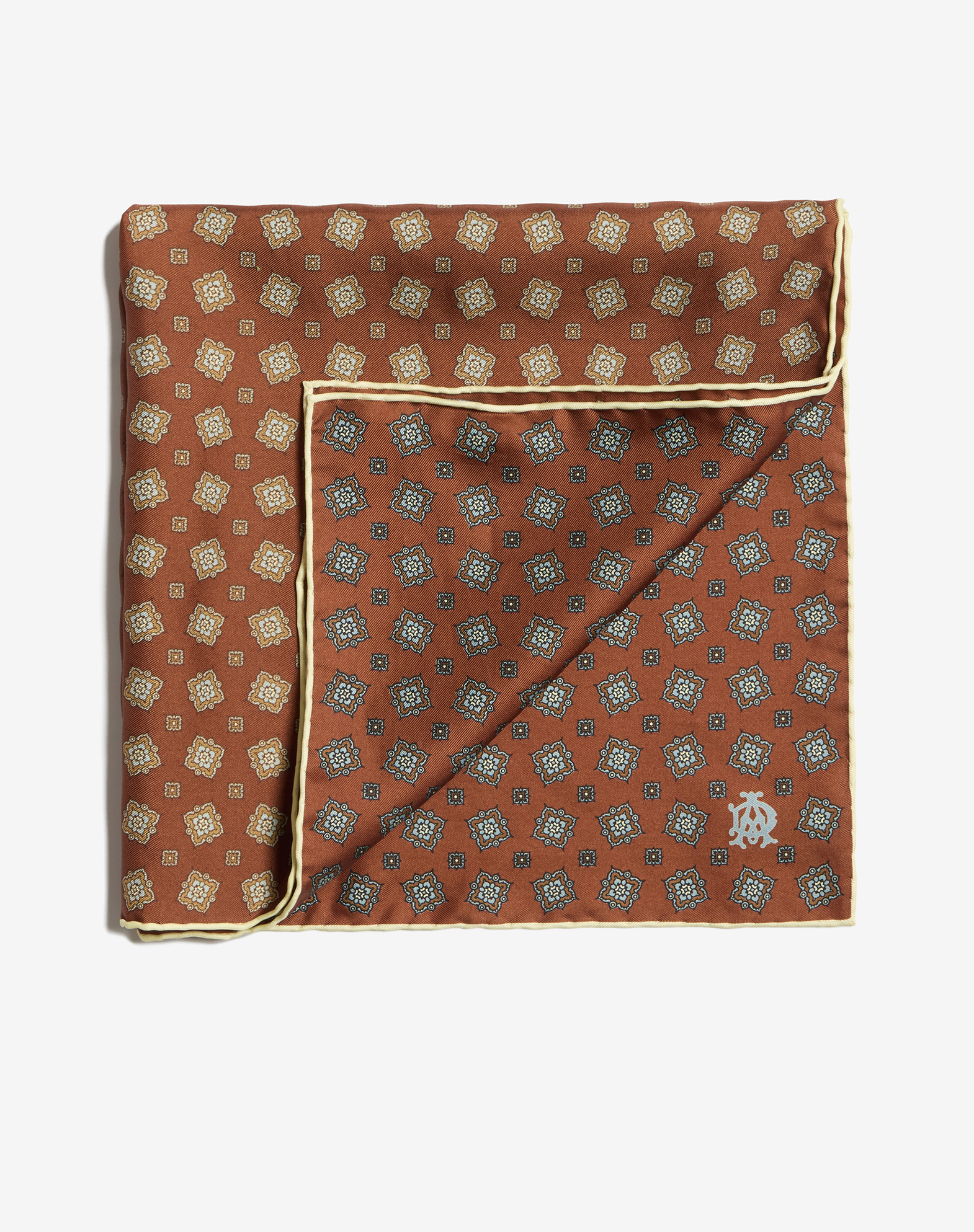 Dunhill Silk Scattered Medallion Neckerchief In Brown