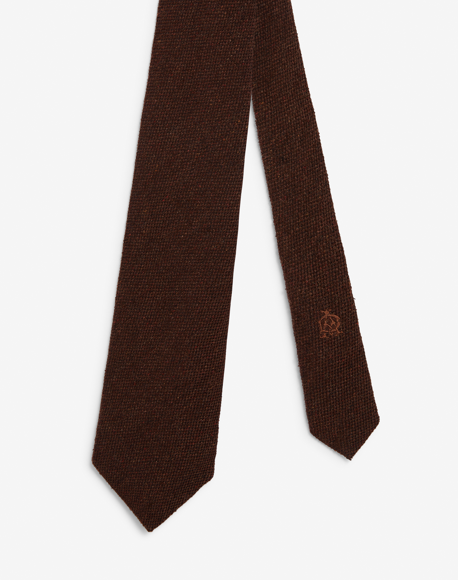 Shop Dunhill Silk Donegal Woven Tie In Brown