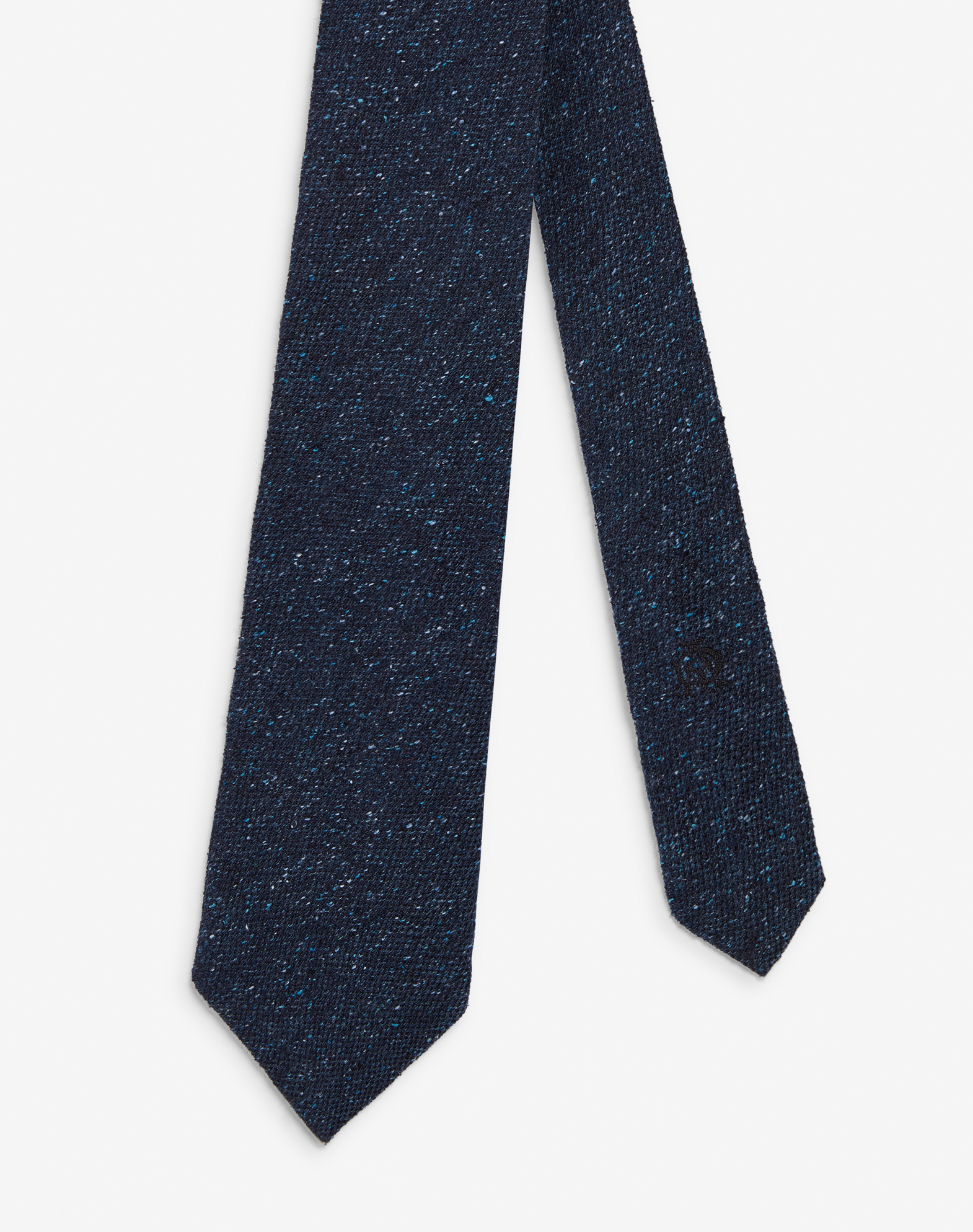 Shop Dunhill Silk Donegal Woven Tie In Blue