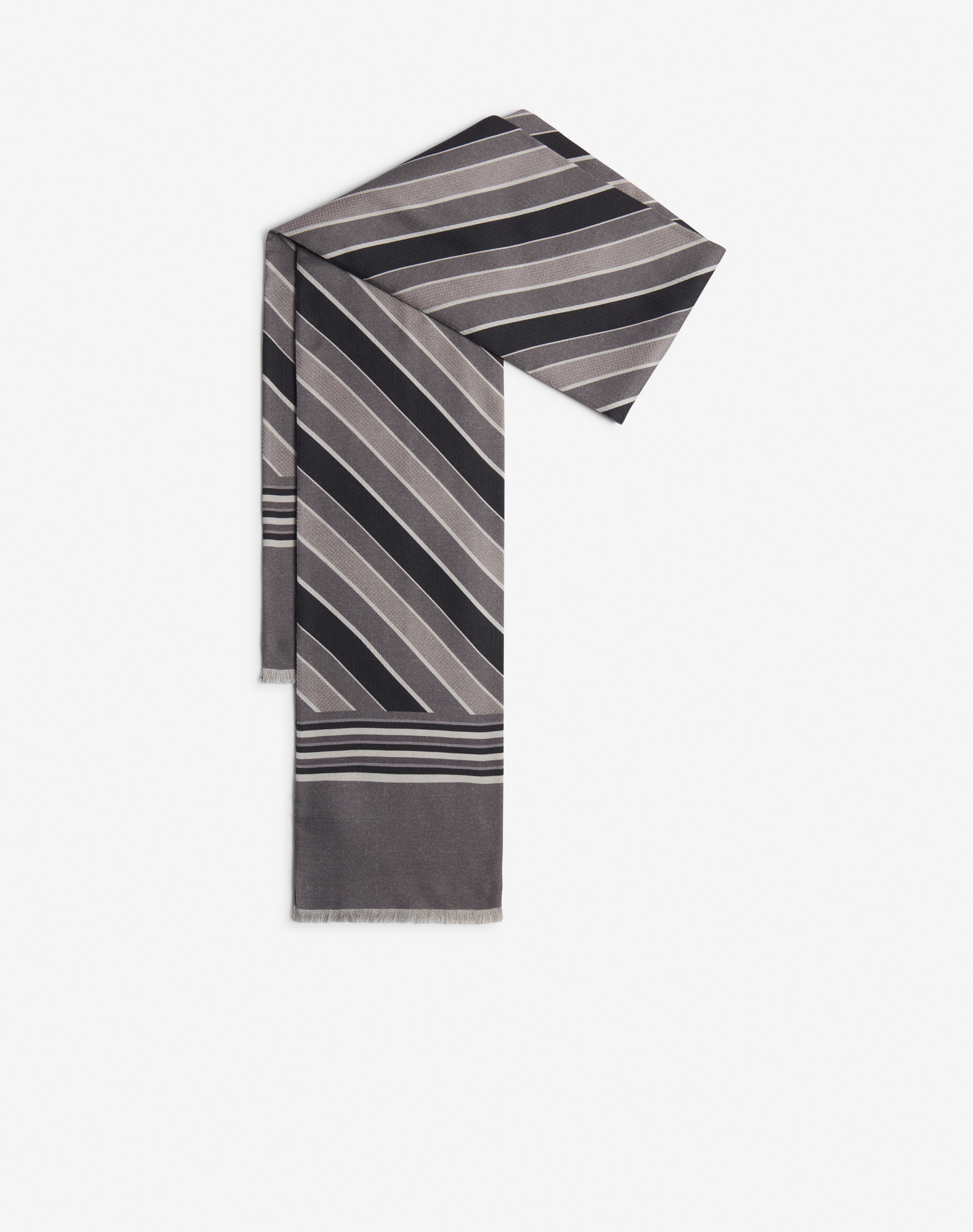 Shop Dunhill Wool Silk Jacquard Printed Tubular Scarf In Grey