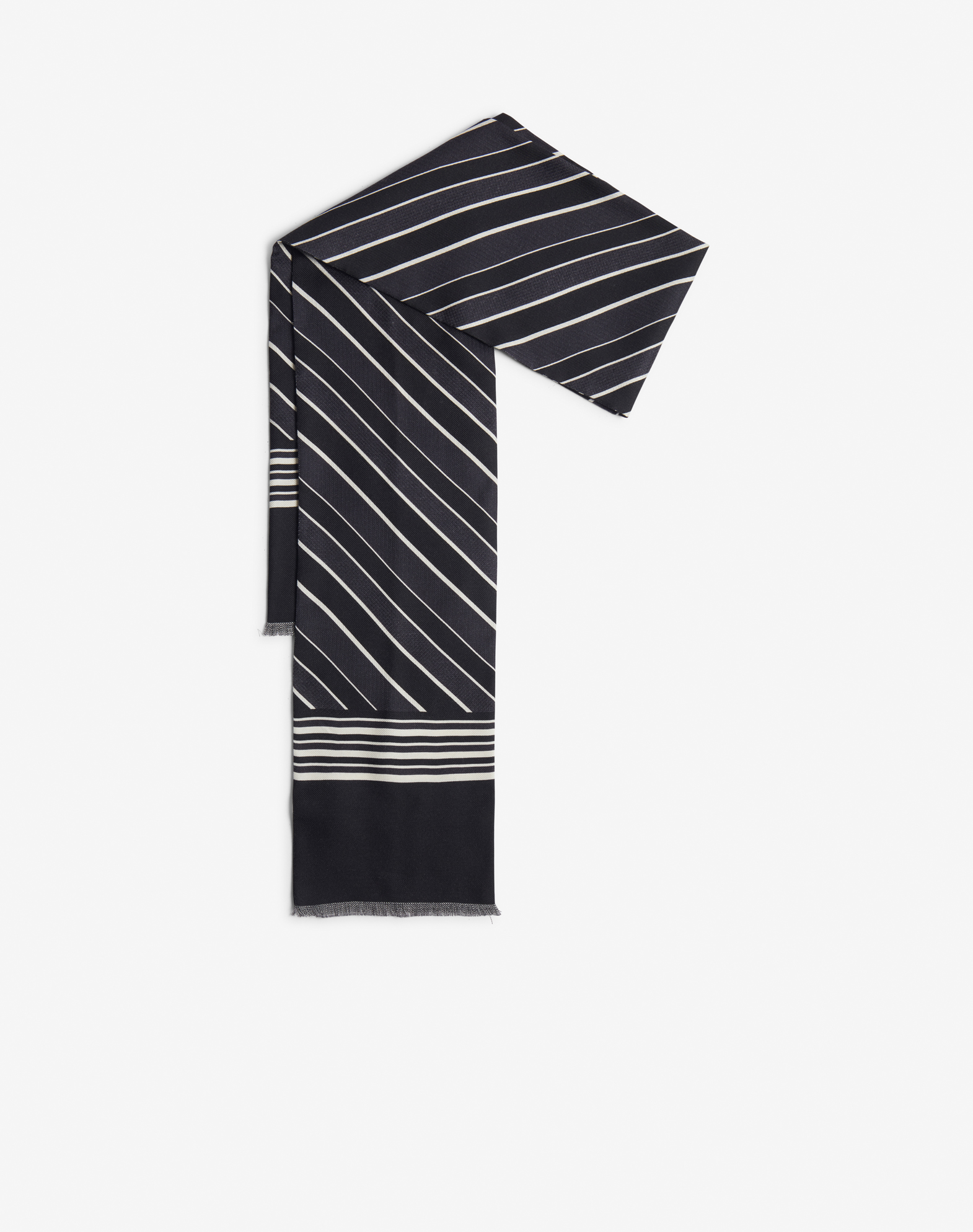 DUNHILL WOOL SILK JACQUARD PRINTED TUBULAR SCARF 