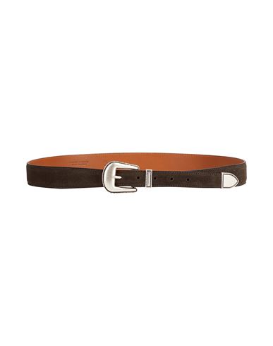 Andrea D'amico Man Belt Dark Brown Size 42 Leather, Metal In Black