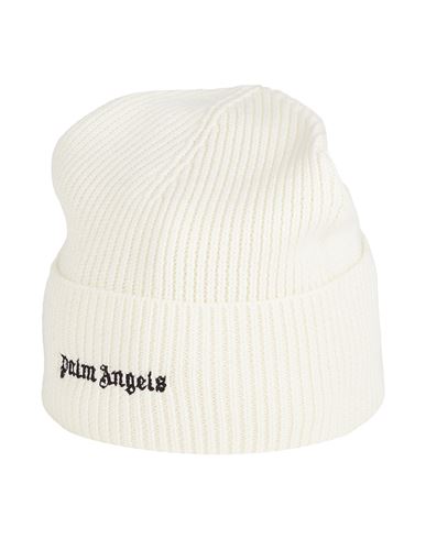 Palm Angels Man Hat Ivory Size Onesize Wool, Acrylic, Polyester In Gray