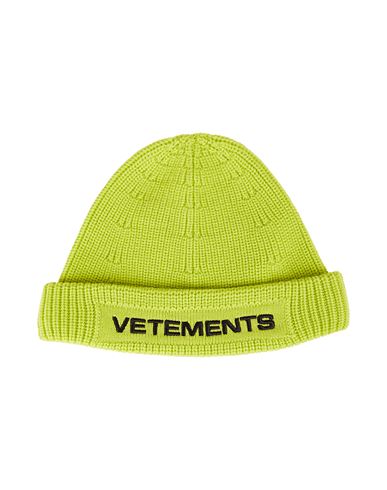 Vetements Man Hat Acid Green Size L Merino Wool