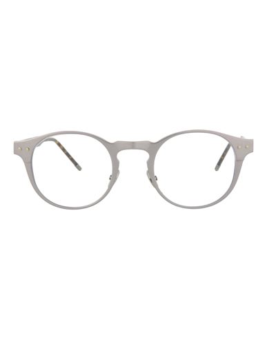Bottega Veneta Round-frame Alluminium Optical Frames Man Eyeglass Frame Silver Size 48 Aluminum In White