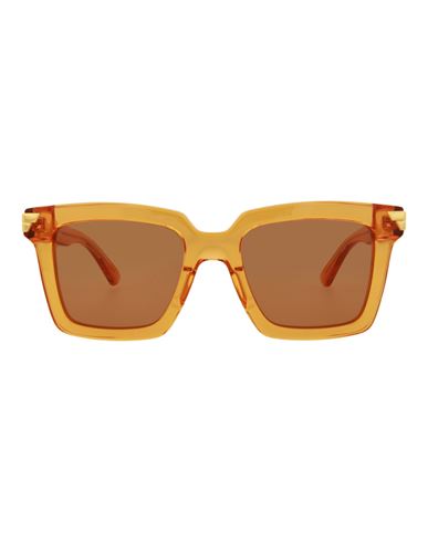 Shop Bottega Veneta Square-frame Acetate Sunglasses Woman Sunglasses Orange Size 53 Acetate