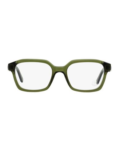 Shop Moncler Rectangular Ml5181 Eyeglasses Eyeglass Frame Green Size 52 Acetate