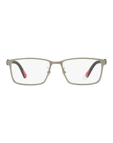 Moncler Rectangular Ml5163h Eyeglasses Man Eyeglass Frame Black Size 55 Metal, Plastic In Gray