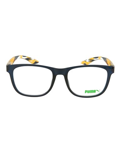Puma Square-frame Injection Optical Frames Eyeglass Frame Blue Size 52 Plastic Material In Black