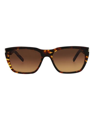 Saint Laurent Square-frame Recycled Acetate Sunglasses Man Sunglasses Multicolored Size 56 Acetate In Brown