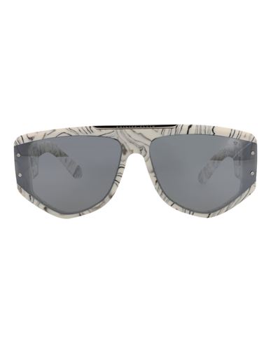Philipp Plein Aviator-frame Acetate Sunglasses Man Sunglasses Ivory Size 65 Acetate In Multi