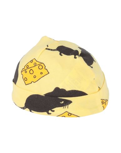 Mini Rodini Newborn Boy Hat Pastel Yellow Size 14.2 Organic Cotton, Elastane In Yellow