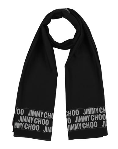 Jimmy Choo Woman Scarf Black Size - Wool, Silk, Polyester