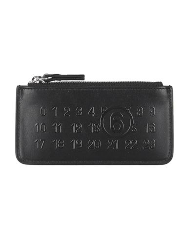 Mm6 Maison Margiela Woman Coin Purse Black Size - Leather, Brass, Zinc, Aluminum, Copper