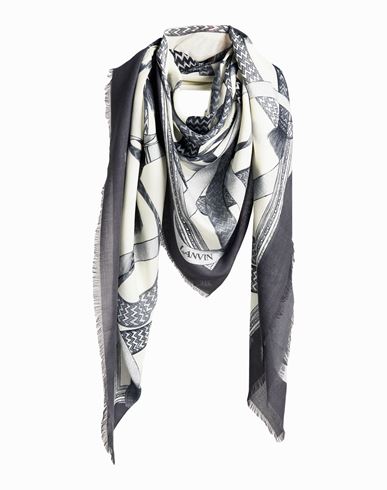 Lanvin Woman Scarf Charcoal Size - Modal, Cashmere In Gray
