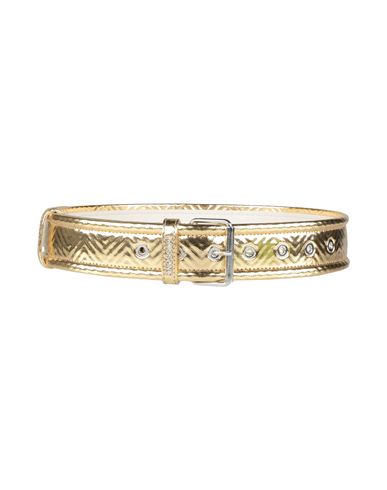 Shop Missoni Woman Belt Gold Size 36 Cotton, Viscose, Calfskin, Metallic Fiber, Polyurethane