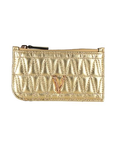 Versace Woman Coin Purse Gold Size - Leather In Gold