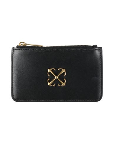 Off-white Woman Cardholder Black Size - Leather