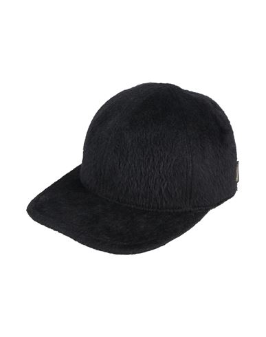 Borsalino Man Hat Black Size 7 Alpaca Wool, Virgin Wool