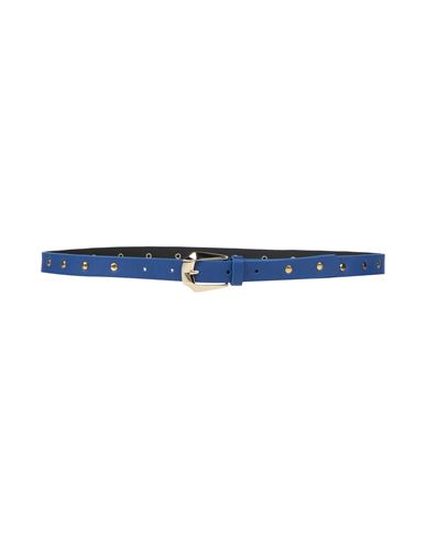 Vicolo Woman Belt Bright Blue Size 26 Leather In Blue