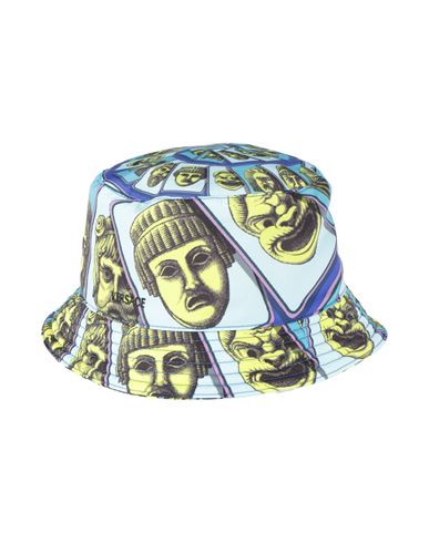 Versace Man Hat Sky Blue Size 7 ⅜ Polyester In Blue