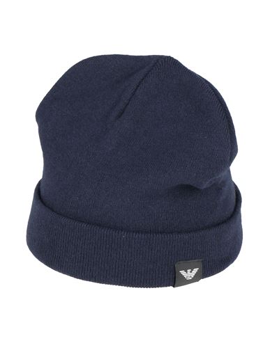 Emporio Armani Man Hat Midnight Blue Size M Viscose, Wool, Polyamide, Cashmere In Blue