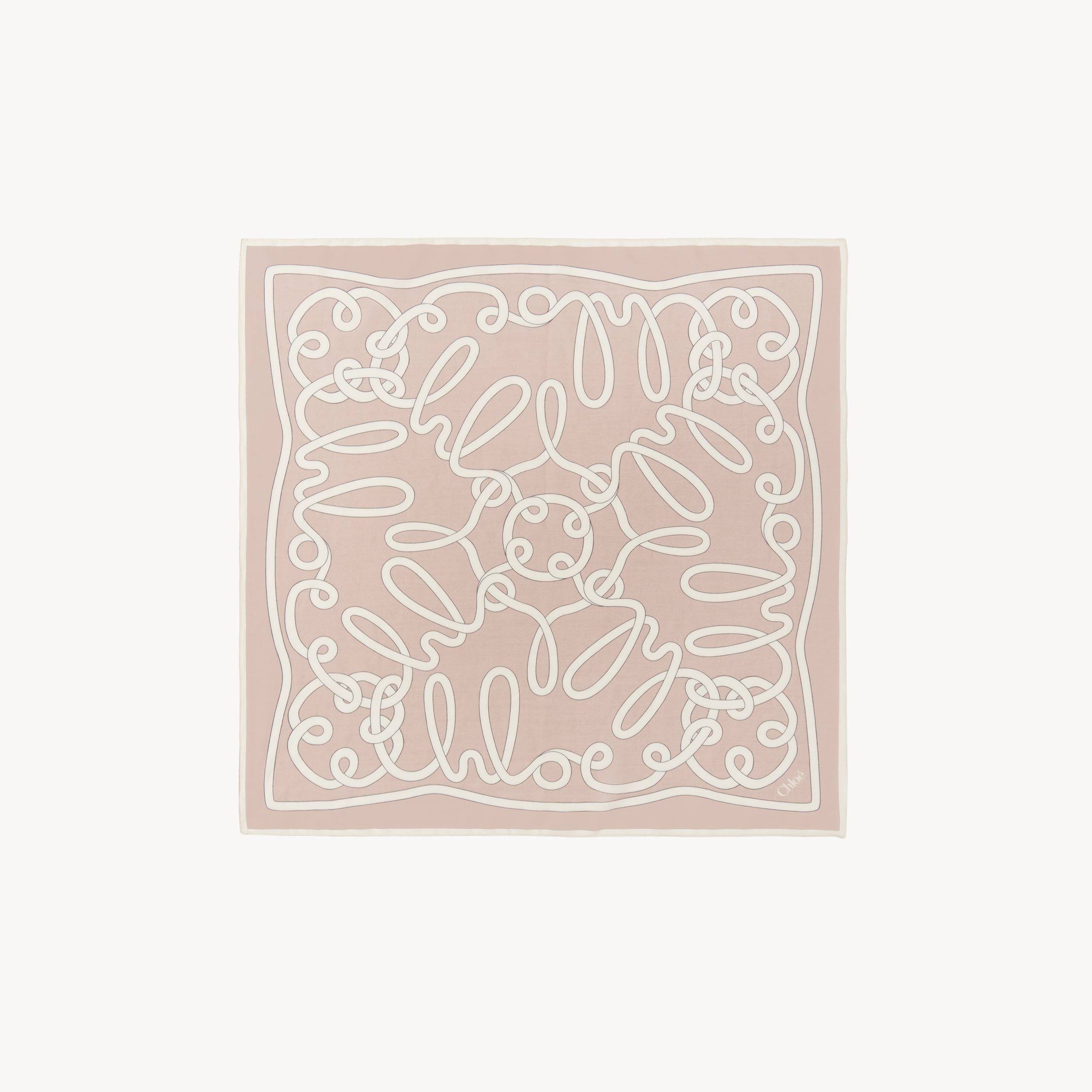 Chloé Womens Chloe Branded-print Cotton And Silk-blend Scarf In Pink