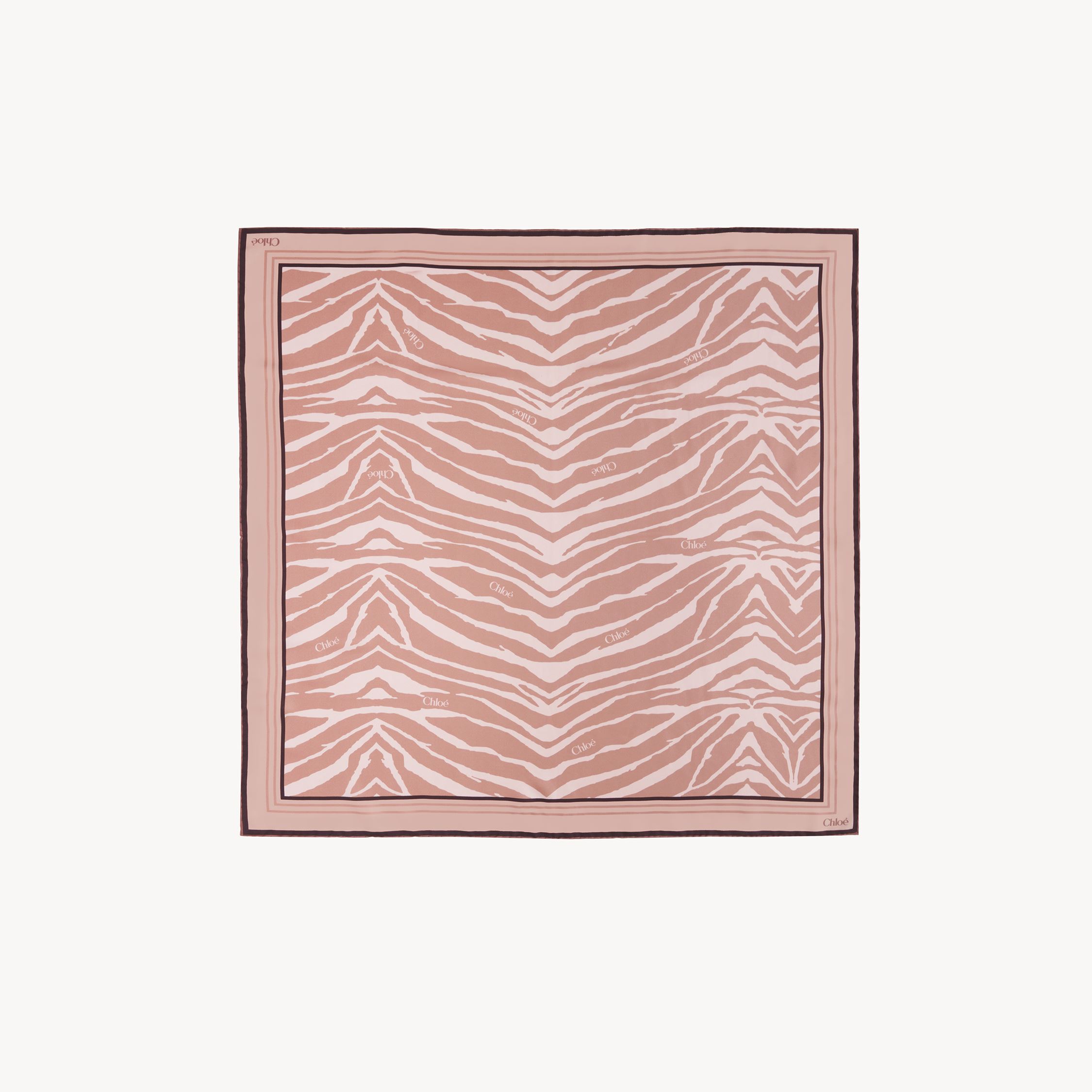 Shop Chloé Animal-print Scarf In Silk Pink Size Onesize 100% Silk
