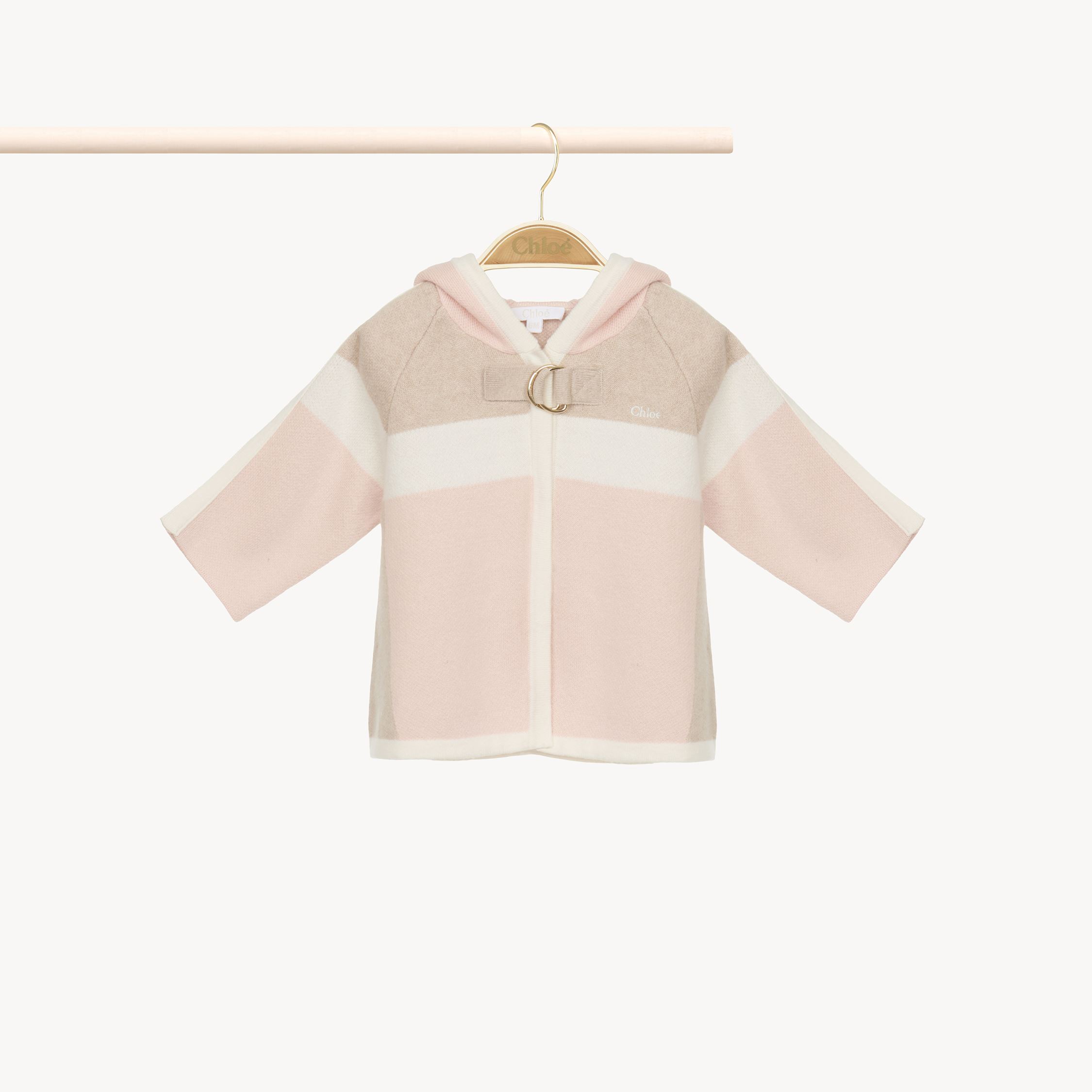 Chloé Manteau À Capuche Fille Rose Taille 6-9 100% Coton In Pink