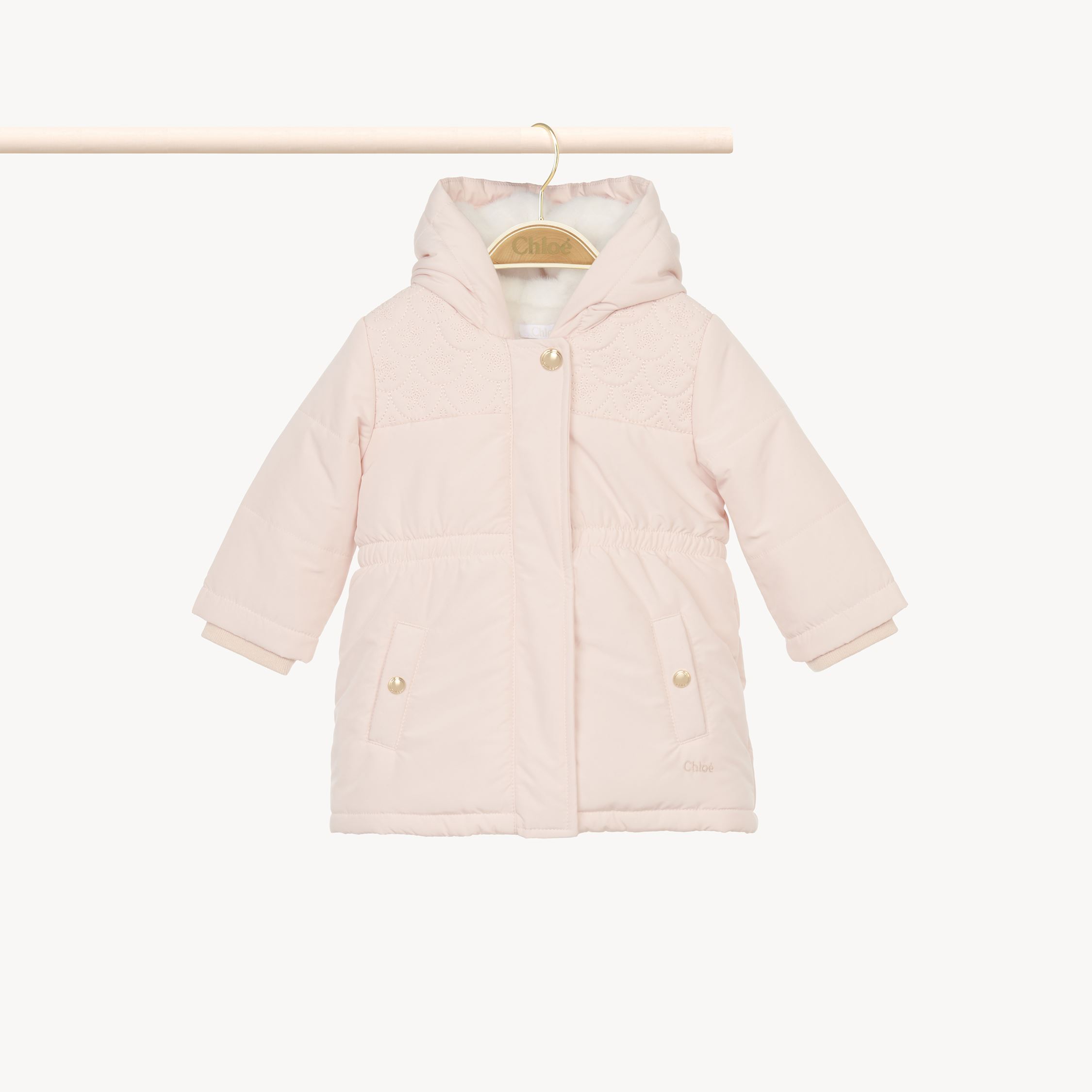 Chloé Doudoune À Capuche Fille Rose Taille 15-18 100% Polyester In Pink