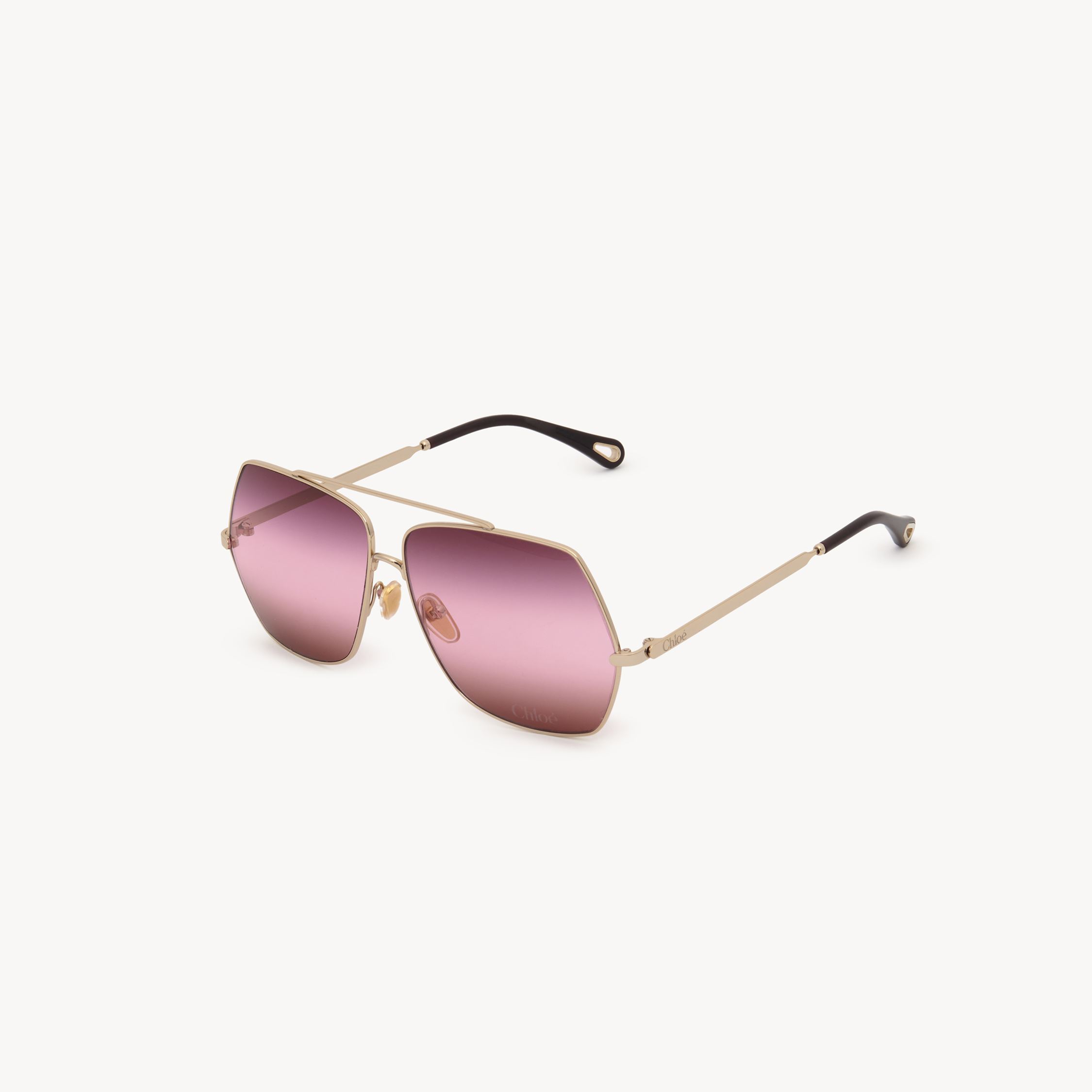 Chloé Aly Sunglasses Gold Size Onesize 100% Nickel In Gold