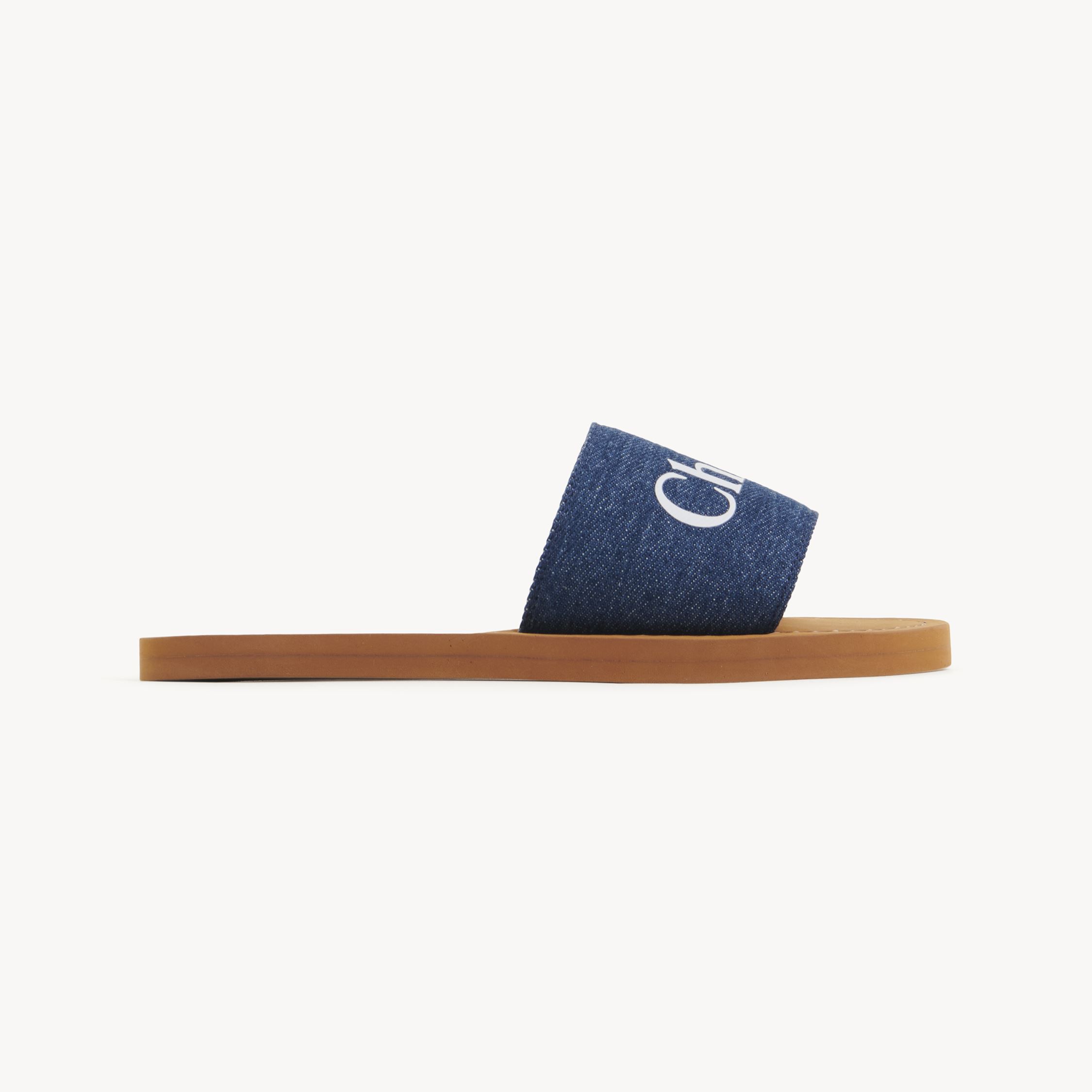 Chloé Mules Plates Fille Bleu Taille 27 100% Cuir De Brebis In Blue
