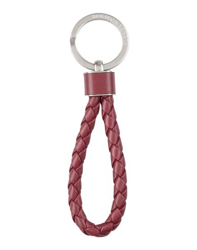 Bottega Veneta Intreccio Key Ring In Red