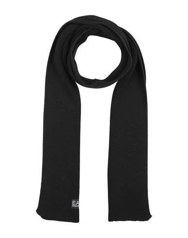 Ea7 Man Scarf Black Size - Wool, Acrylic In Black