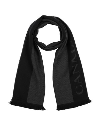 Shop Canali Man Scarf Black Size - Wool