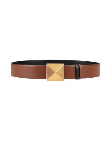 Shop Valentino Garavani Woman Belt Tan Size 28 Leather In Brown