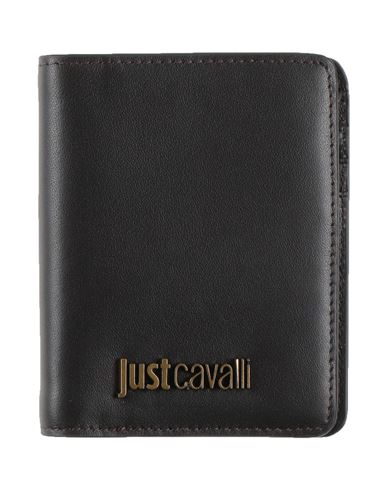 Just Cavalli Man Wallet Dark brown Leather Cover