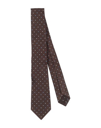 Shop Kiton Man Ties & Bow Ties Dark Brown Size - Silk