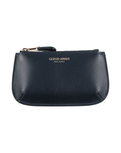 Giorgio Armani Woman Coin Purse Midnight Blue Size - Calfskin