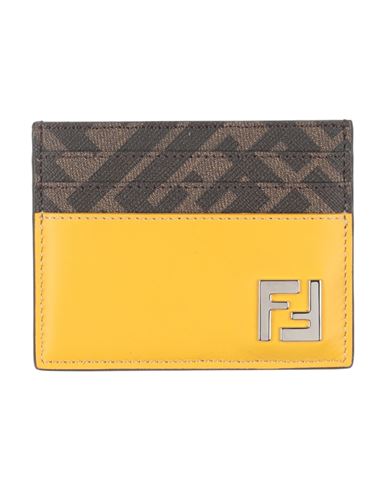 Fendi Man Cardholder Yellow Size - Leather
