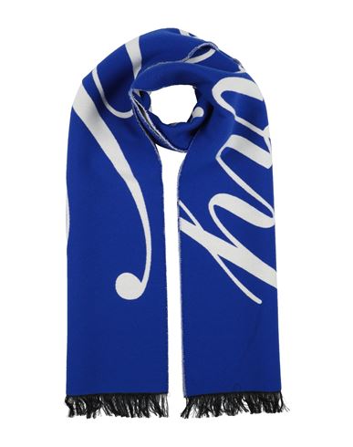 Burberry Prorsum Man Scarf Blue Size - Wool, Silk In Blue