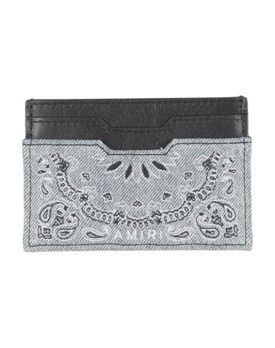Amiri Man Cardholder Blue Size - Leather, Textile Fibers